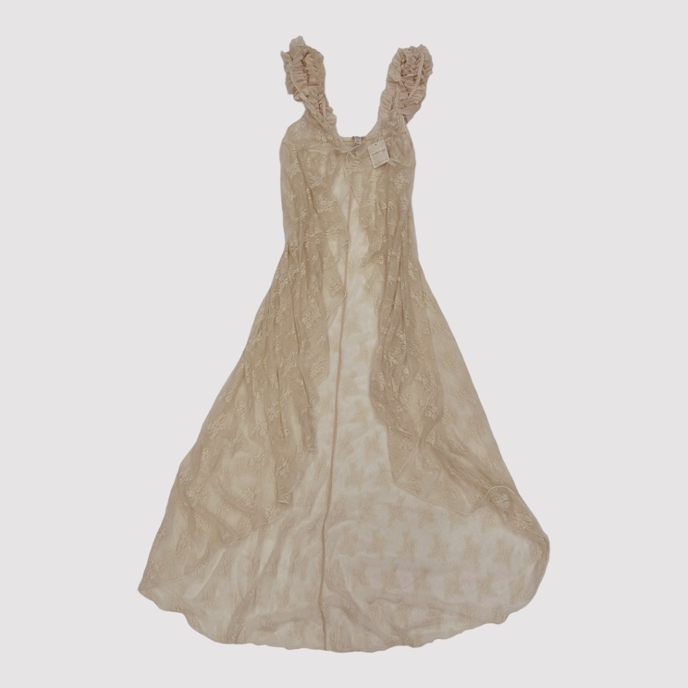 NWT Free People Intimates Lace Sleeveless Maxi Top, Cream, XS